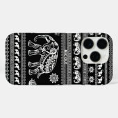 Leuke en Schattigee Black White Elephant Thai Patt Case-Mate iPhone Case (Achterkant (horizontaal))