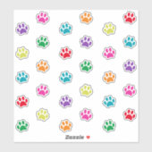 Leuke en Schattigee Kleurrijke Paw Prints Sticker (Vel)