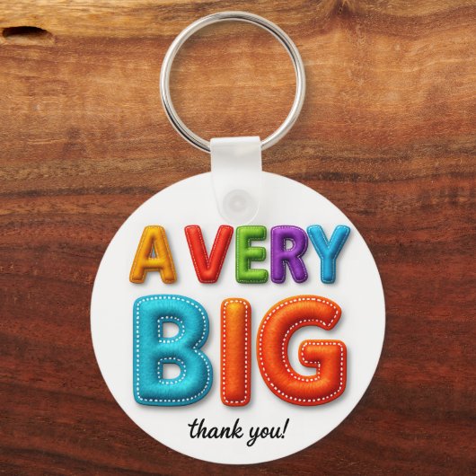 Leuke en speelse bedankkaart met viltletters sleutelhanger (Achterkant)