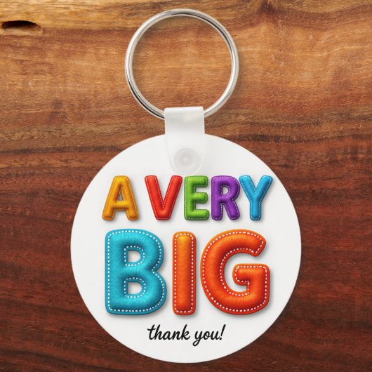 Leuke en speelse bedankkaart met viltletters sleutelhanger (Voorkant)