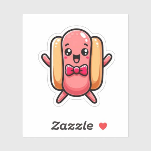 Leuke en speelse hotdog sticker (Vel)