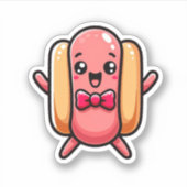Leuke en speelse hotdog sticker (Voorkant)
