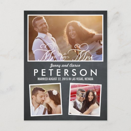 Leuke en speelse huwelijksaankondiging - schoolbor aankondigingskaart (Voorkant)