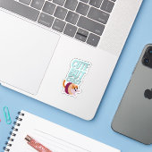 Leuke en speelse Sticker (Laptop met iPhone)