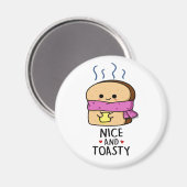 Leuke en toasty grappige toast boter woordspeling magneet (Voorkant / Achterkant)
