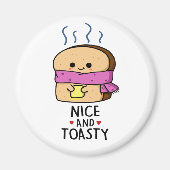 Leuke en toasty grappige toast boter woordspeling magneet (Voorkant)