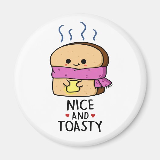Leuke en toasty grappige toast boter woordspeling magneet (Voorkant)