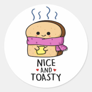 Leuke en toasty grappige toast boter woordspeling ronde sticker