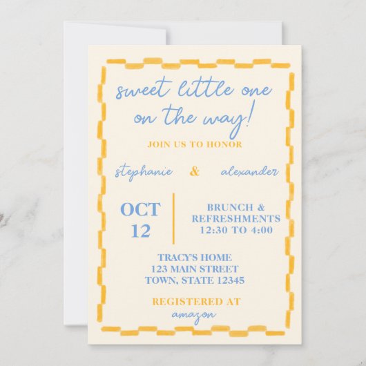 Leuke en Trendy Baby shower Invitation Kaart (Voorkant)