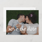 Leuke en trendy bruiloft Bewaar de datumfoto Aankondigingskaart (Voorkant / Achterkant)