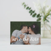 Leuke en trendy bruiloft Bewaar de datumfoto Aankondigingskaart (Staand voorkant)