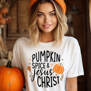 Leuke en trendy pompoen kruid en Jezus Christus T-shirt