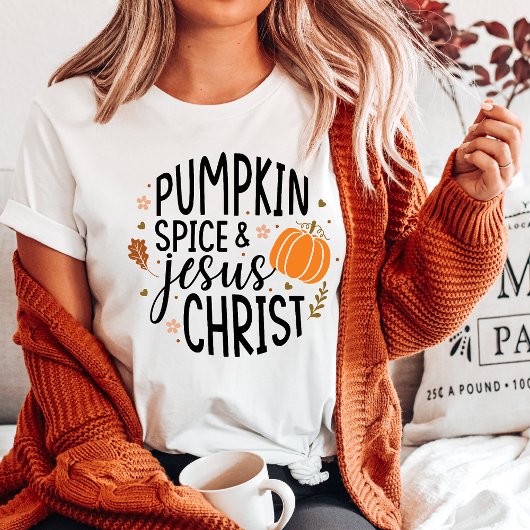 Leuke en trendy pompoen kruid en Jezus Christus T-shirt
