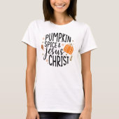Leuke en trendy pompoen kruid en Jezus Christus T-shirt (Voorkant)