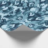 Leuke en uniek gevormde blauwe camouflage cadeaupapier (Hoek)