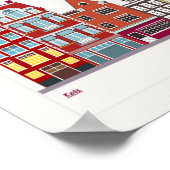 Leuke en unieke kleur Amsterdam Row House 2 Poster (Hoek)