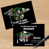 Leuke en unieke zwarte fotocollage afstuderen aankondiging