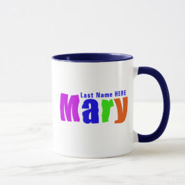 Leuke en vrolijke kleurrijke "Mary" Naam Kunst, Bl Mok