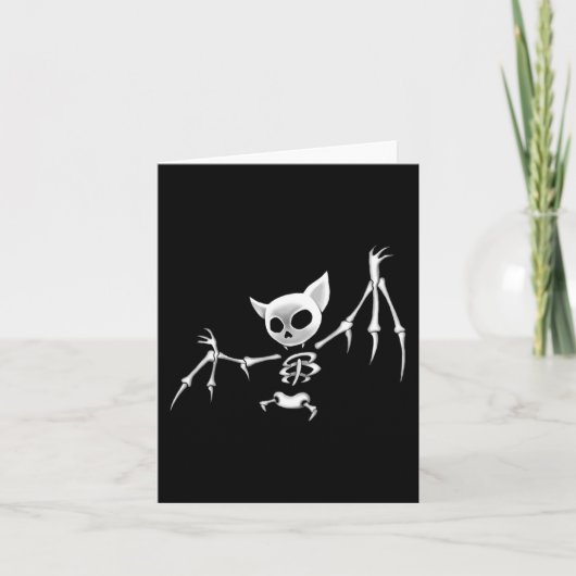 Leuke Enge Donker Vliegend Skelet Bat Halloween Do Kaart (Voorkant)