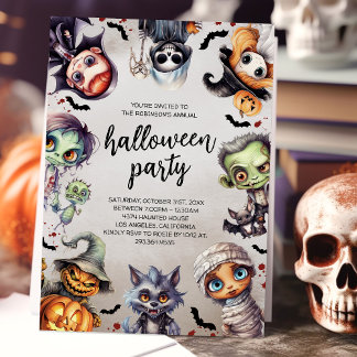 Leuke enge Halloween-feest Kaart