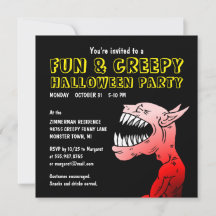 Leuke & enge Halloween-feestuitnodiging