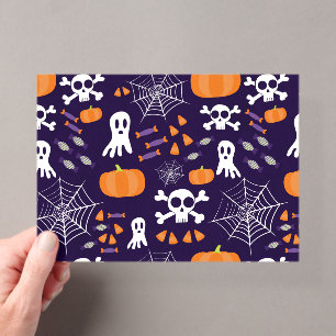 Leuke enge Halloween-figuren Acryl Uitnodigingen