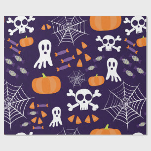 Leuke enge Halloween-figuren Cadeaupapier