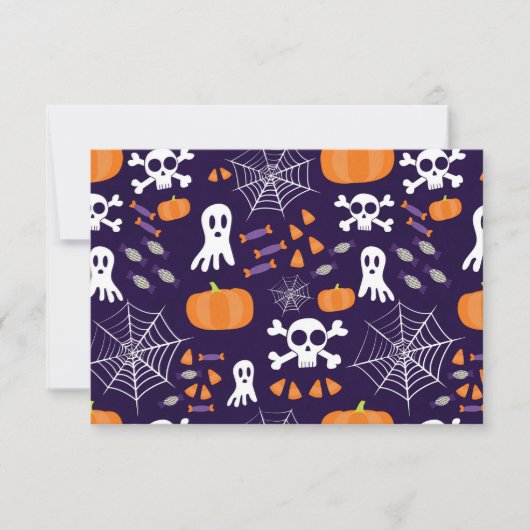 Leuke enge Halloween-figuren Save The Date (Voorkant)