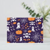 Leuke enge Halloween-figuren Save The Date (Staand voorkant)