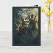 Leuke enge Halloween-groet Kaart (Gele Bloem)