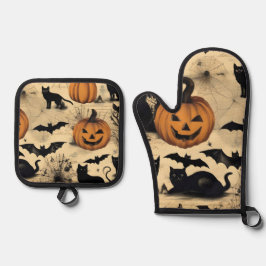 Leuke enge Halloween  Ovenwant & Pannenlap Set