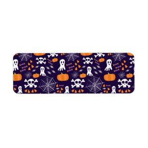 Leuke enge Halloween-personages Etiket