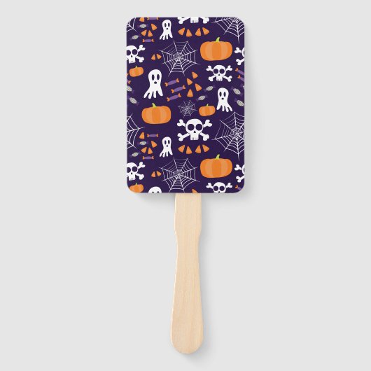 Leuke enge Halloween-personages Handwaaier (Voorkant)