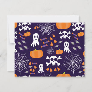 Leuke enge Halloween-personages Kaart
