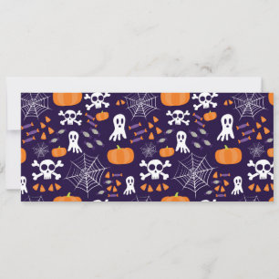 Leuke enge Halloween-personages Kaart