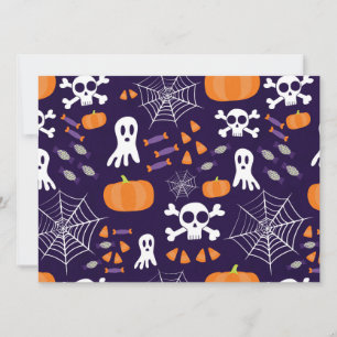 Leuke enge Halloween-personages Kaart