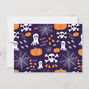 Leuke enge Halloween-personages Kaart