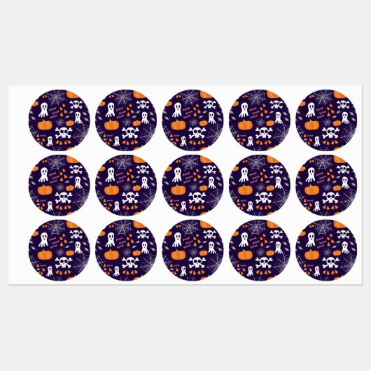 Leuke enge Halloween-personages Labels (Vel)