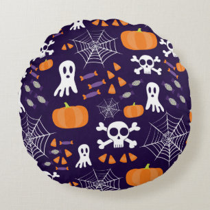 Leuke enge Halloween-personages Rond Kussen