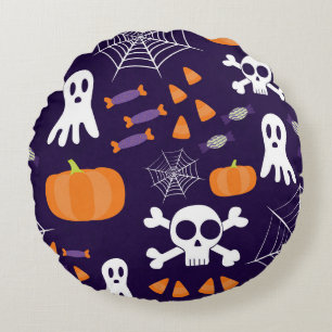 Leuke enge Halloween-personages Rond Kussen