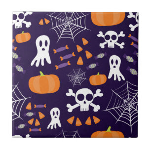 Leuke enge Halloween-personages Tegeltje