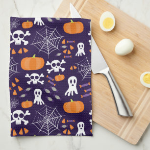 Leuke enge Halloween-personages Theedoek