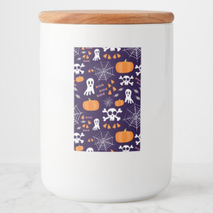 Leuke enge Halloween-personages Voedselcontainer Etiket