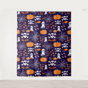 Leuke enge Halloween-personages Wandkleed