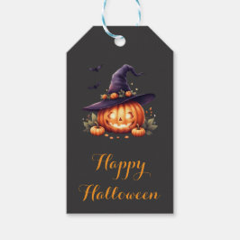 Leuke enge Halloween sticker – Pompoen Cadeaulabel