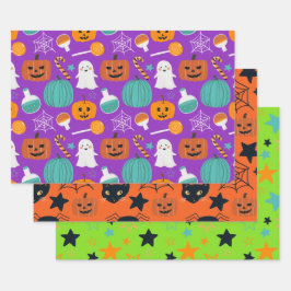 Leuke enge leuke Halloween-patroon voor kinderen Inpakpapier Vel