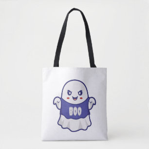Leuke enge spook illustratie ontwerp tote bag