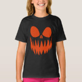 Leuke enge Spooky Pumpkin Jack op Lantern gezicht T-shirt (Voorkant)