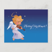 Leuke engel het spelen viool feestdagenkaart (Voorkant)