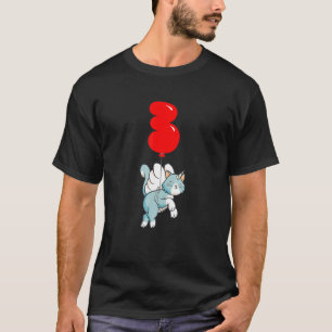Leuke Engel Kat 3e Verjaardag Kinder Balloon Party T-shirt